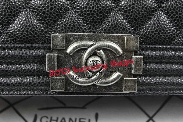 Boy Chanel Flap Shoulder Bag Original Cannage Pattern A67087 Black