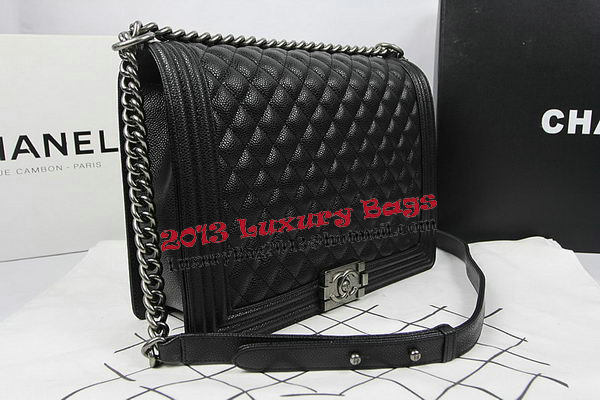 Boy Chanel Flap Shoulder Bag Original Cannage Pattern A67087 Black