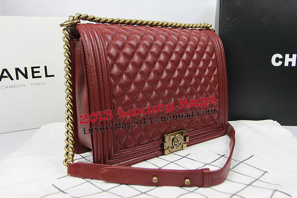 Boy Chanel Flap Shoulder Bag Original Cannage Pattern A67087 Burgundy