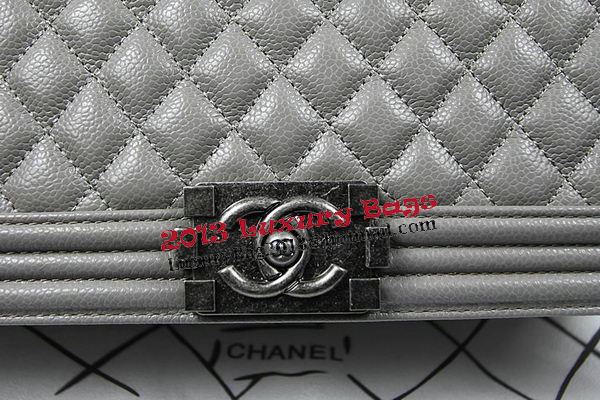 Boy Chanel Flap Shoulder Bag Original Cannage Pattern A67087 Grey