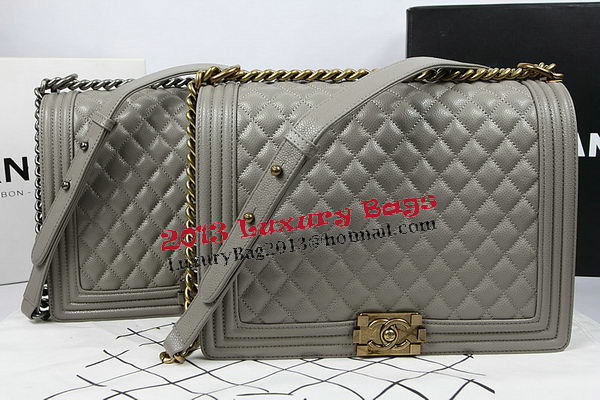 Boy Chanel Flap Shoulder Bag Original Cannage Pattern A67087 Grey