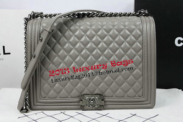 Boy Chanel Flap Shoulder Bag Original Cannage Pattern A67087 Grey