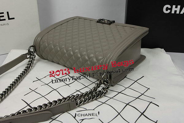 Boy Chanel Flap Shoulder Bag Original Cannage Pattern A67087 Grey