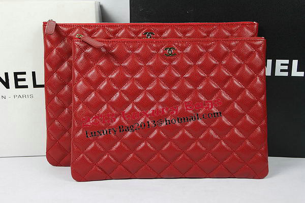 Chanel Clutch Bag Original Cannage Pattern Leather A69254 A69253 Red