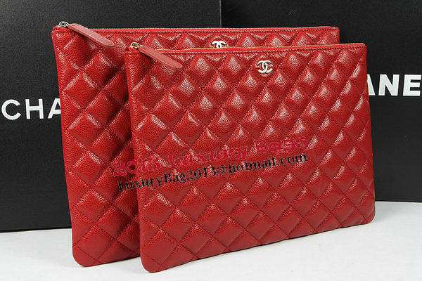 Chanel Clutch Bag Original Cannage Pattern Leather A69254 A69253 Red