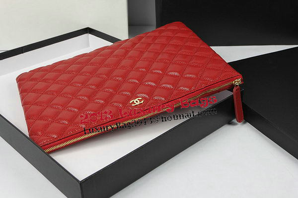 Chanel Clutch Bag Original Cannage Pattern Leather A69254 A69253 Red