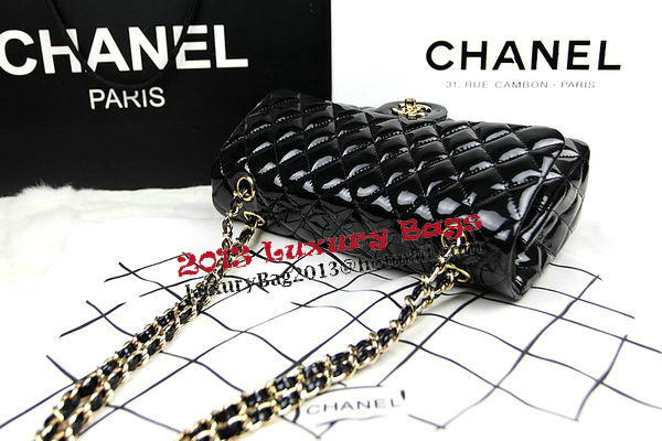 Chanel 2.55 Series Bags Black Original Patent Leather A1112 Gold