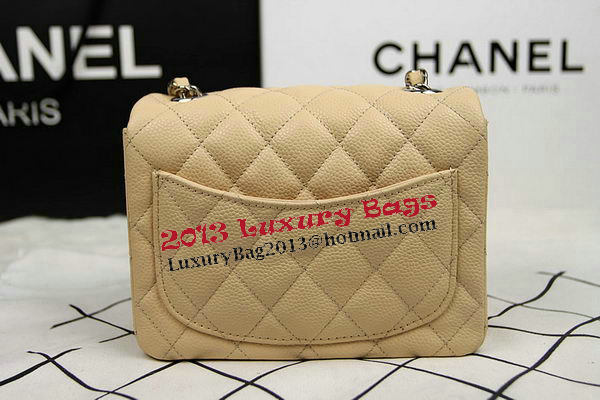 Chanel Classic MINI Flap Bag CF1115 Apricot Cannage Pattern Silver