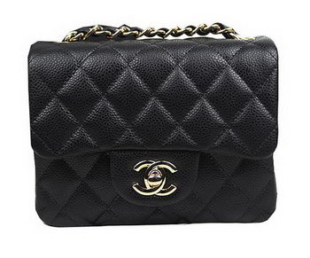 Chanel Classic MINI Flap Bag CF1115 Black Cannage Pattern Gold