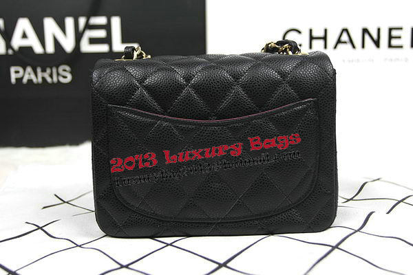 Chanel Classic MINI Flap Bag CF1115 Black Cannage Pattern Gold