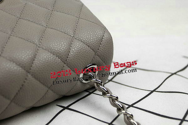 Chanel Classic MINI Flap Bag CF1115 Grey Cannage Pattern Silver