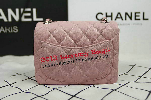 Chanel Classic MINI Flap Bag CF1115 Pink Cannage Pattern Silver