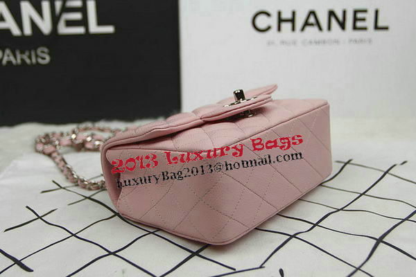 Chanel Classic MINI Flap Bag CF1115 Pink Cannage Pattern Silver