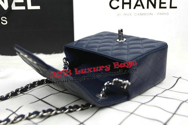 Chanel Classic MINI Flap Bag CF1115 Royal Cannage Pattern Silver