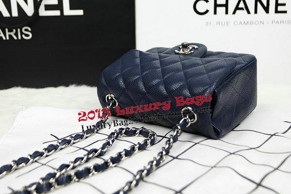 Chanel Classic MINI Flap Bag CF1115 Royal Cannage Pattern Silver