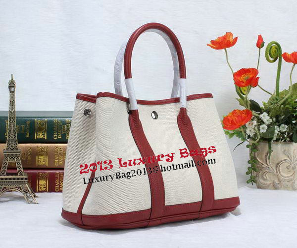 Hermes Garden Party 30cm Tote Bag Canvas Burgundy