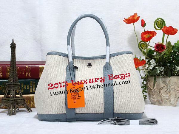 Hermes Garden Party 30cm Tote Bag Canvas SkyBlue