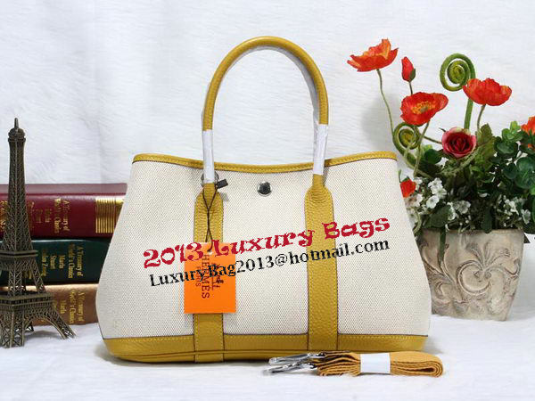 Hermes Garden Party 30cm Tote Bag Canvas Yellow