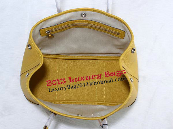 Hermes Garden Party 30cm Tote Bag Grainy Leather Yellow