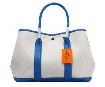 Hermes Garden Party 36cm Tote Bag Canvas Blue