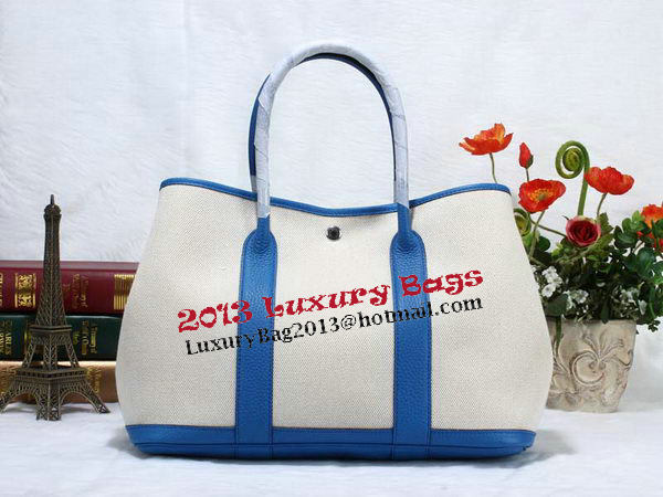 Hermes Garden Party 36cm Tote Bag Canvas Blue