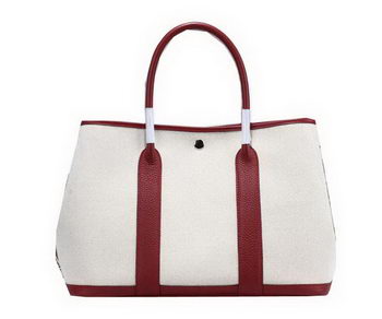 Hermes Garden Party 36cm Tote Bag Canvas Burgundy