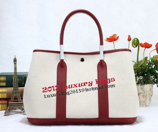 Hermes Garden Party 36cm Tote Bag Canvas Burgundy