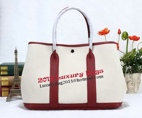 Hermes Garden Party 36cm Tote Bag Canvas Burgundy