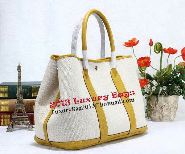 Hermes Garden Party 36cm Tote Bag Canvas Yellow