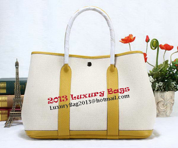 Hermes Garden Party 36cm Tote Bag Canvas Yellow