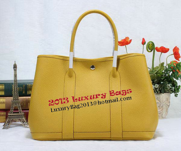 Hermes Garden Party 36cm Tote Bag Grainy Leather Yellow