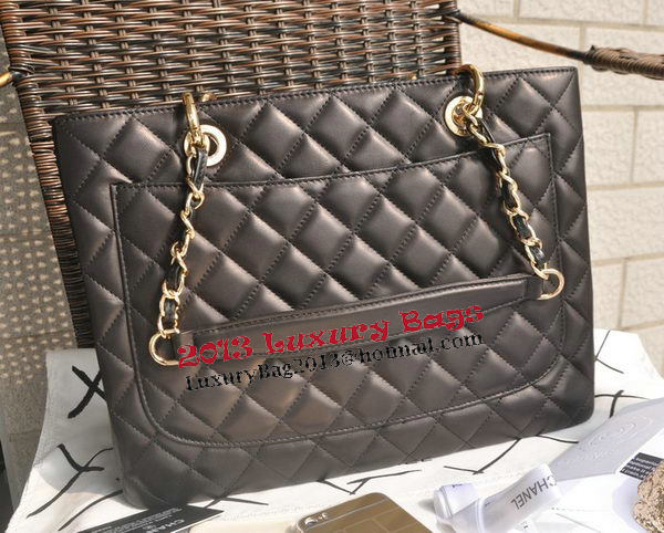 Chanel Classic Coco Bag Black GST Sheepskin Leather A50995 Gold