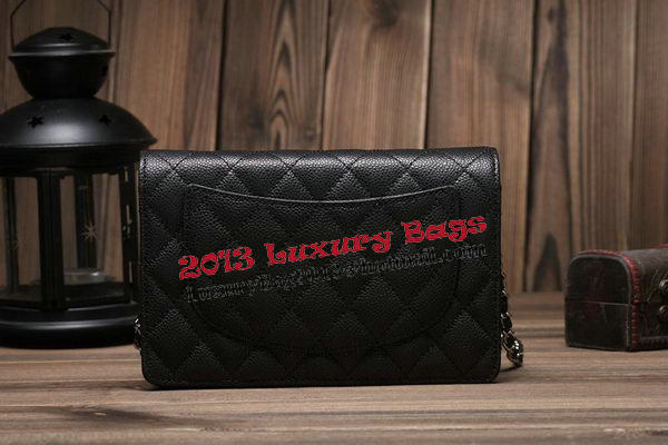 Chanel mini Flap Bag A33814 Black Cannage Pattern Silver