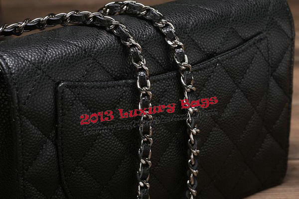 Chanel mini Flap Bag A33814 Black Cannage Pattern Silver