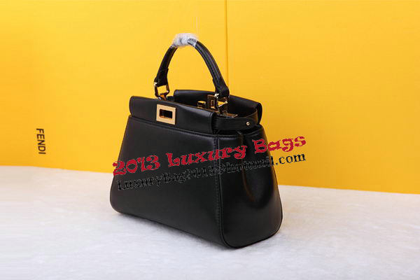 Fendi mini Peekaboo Bag Sheepskin Leather FD520885 Black