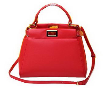 Fendi mini Peekaboo Bag Sheepskin Leather FD520885 Red