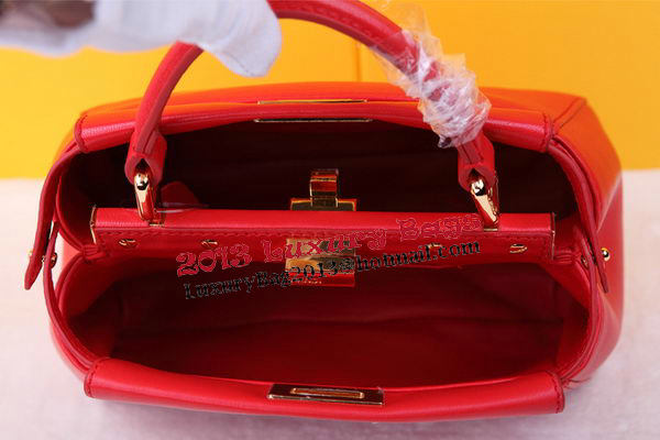 Fendi mini Peekaboo Bag Sheepskin Leather FD520885 Red