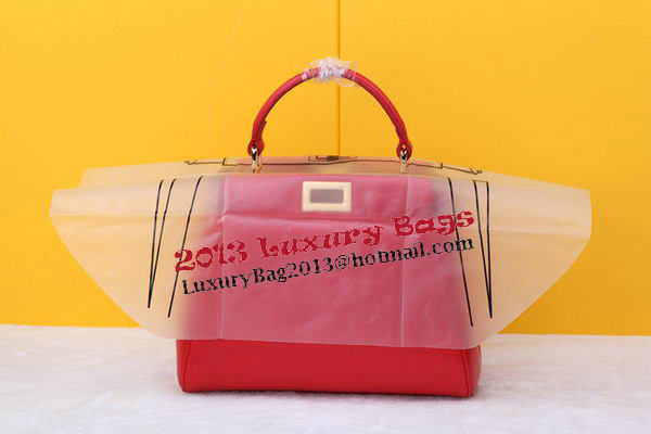 Fendi mini Peekaboo Bag Sheepskin Leather FD520885 Red