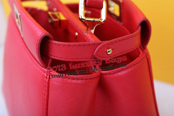 Fendi mini Peekaboo Bag Sheepskin Leather FD520885 Red