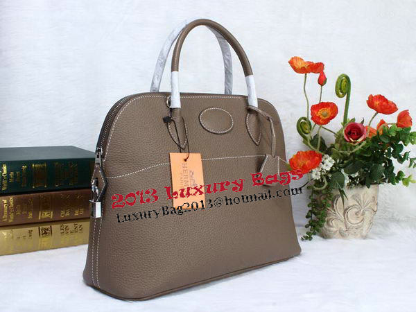 Hermes Bolide 37CM Calfskin Leather Tote Bags H509084 Grey