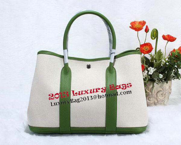 Hermes Garden Party 36cm Tote Bag Canvas Green