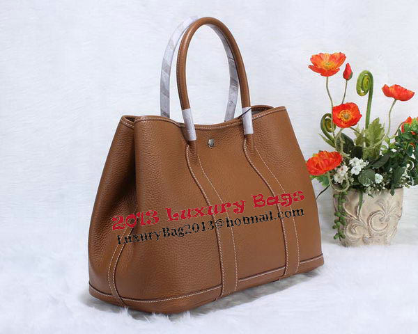 Hermes Garden Party 36cm Tote Bag Grainy Leather Brown