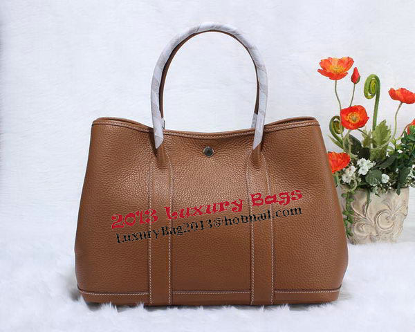 Hermes Garden Party 36cm Tote Bag Grainy Leather Brown