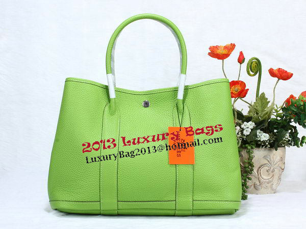 Hermes Garden Party 36cm Tote Bag Grainy Leather Green