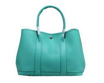 Hermes Garden Party 36cm Tote Bag Grainy Leather Light Blue