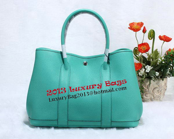 Hermes Garden Party 36cm Tote Bag Grainy Leather Light Blue