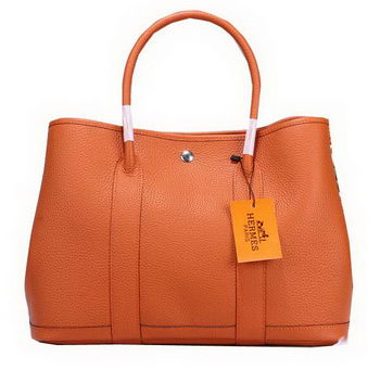 Hermes Garden Party 36cm Tote Bag Grainy Leather Orange