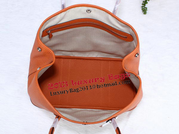 Hermes Garden Party 36cm Tote Bag Grainy Leather Orange