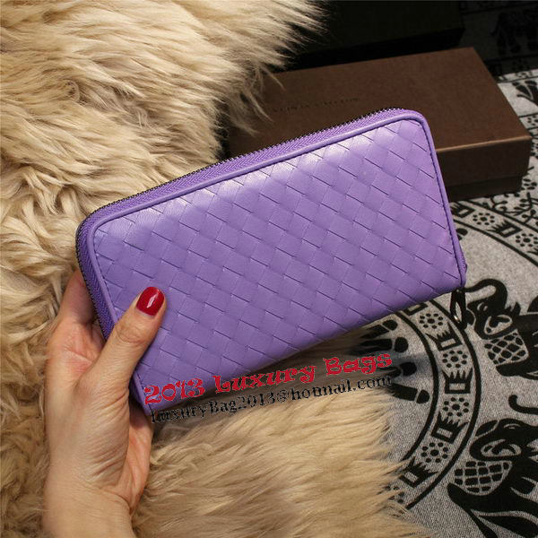 Bottega Veneta Intrecciato Nappa Zip Around Wallets 114073 Lavender