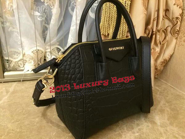 Givenchy Antigona Bag in Croco Leather Black